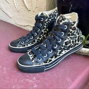 Rare Converse Chucks All Star Leopard Faux Fur 5 7
